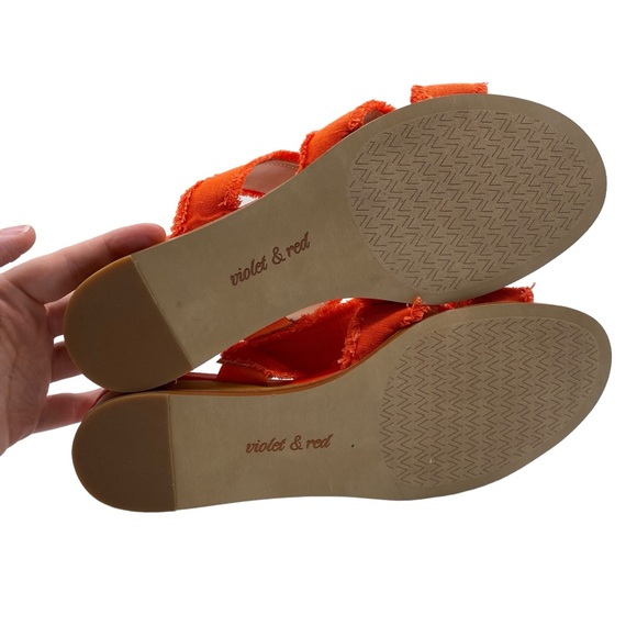 Violet & Red Womens Sandals Primm Orange Slide Fabric Colorful Casual Size 8 - Picture 7 of 9